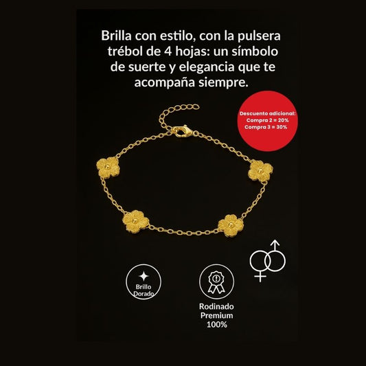 Pulsera trebol de 4 Hojas
